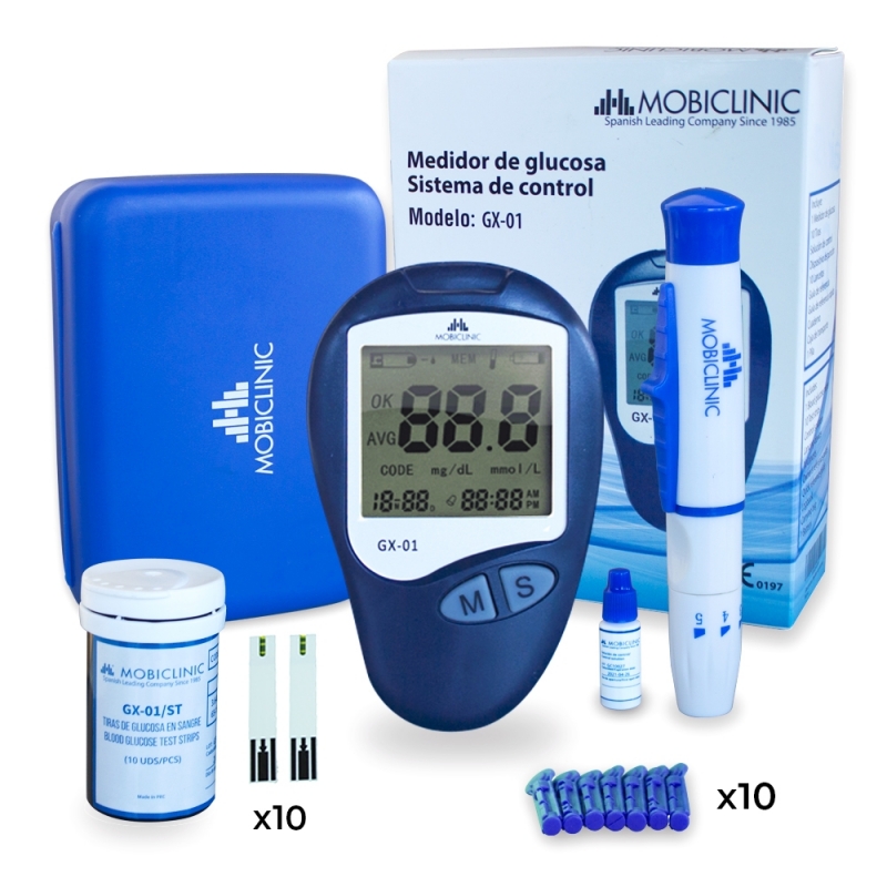 Asixxsix Kit de Monitor de Glucosa en Sangre, Kit de Prueba de
